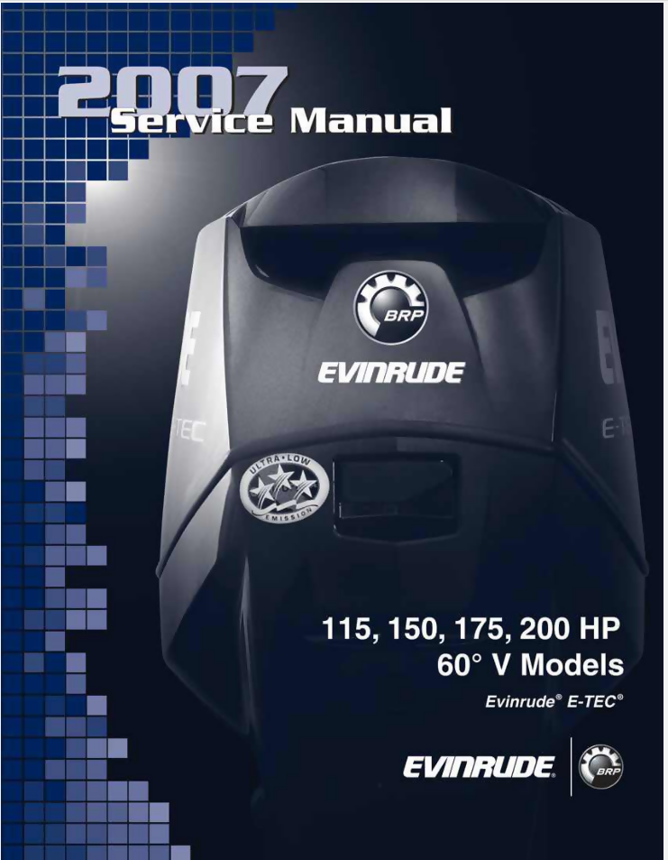 Evinrude ETEC 115 150 175 200 Outboard Service Manual 2007 60 V- on Lucasgift
