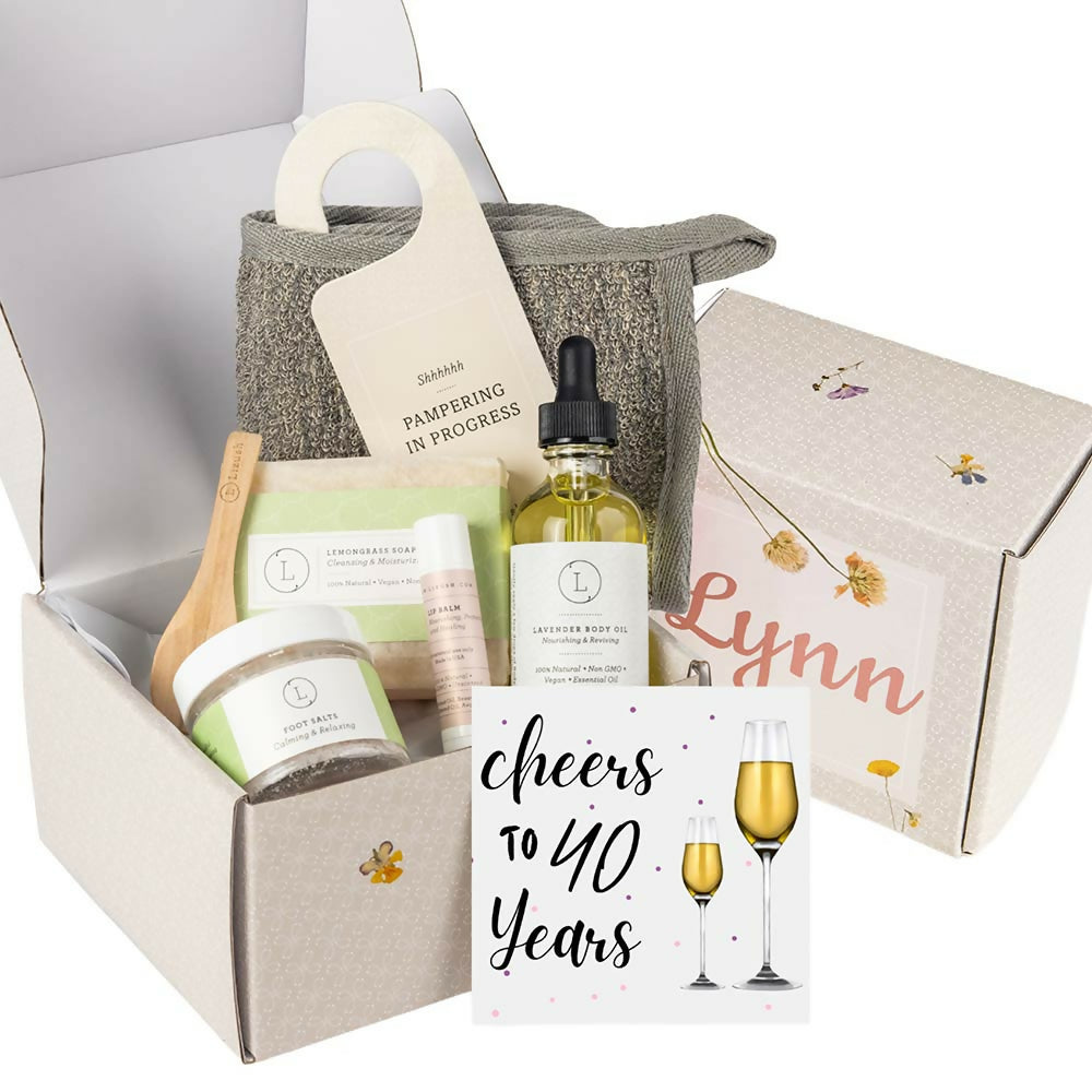 Congratulation Personalized Self care gift box, Natural skincare gift set- on Lucasgift