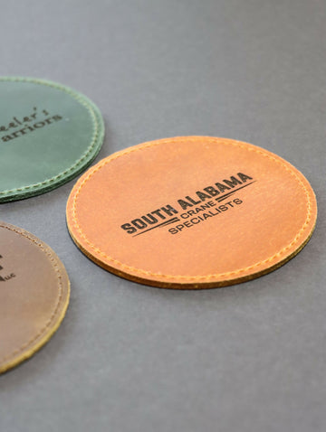 100 pcs BULK PERSONALIZED Leather COASTERS