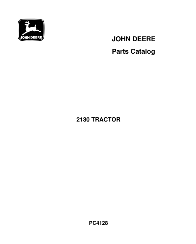 John Deere 2130 Tractor Parts catalog Manual- on Lucasgift
