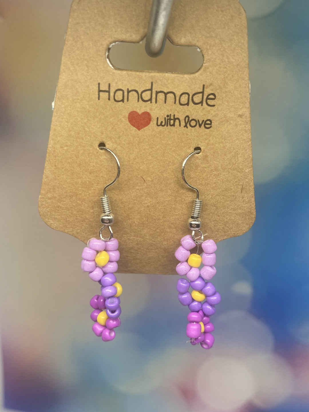 Daisy beaded earrings- on Lucasgift
