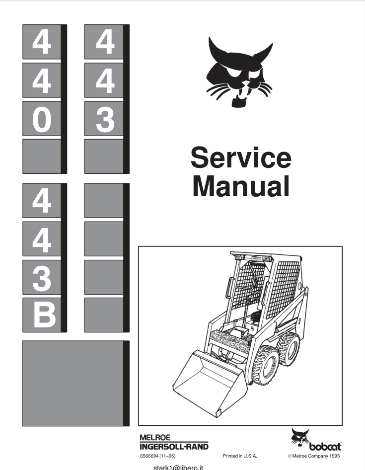 BOBCAT 440 443 B SKID STEER LOADER SERVICE REPAIR SHOP MANUAL- on Lucasgift