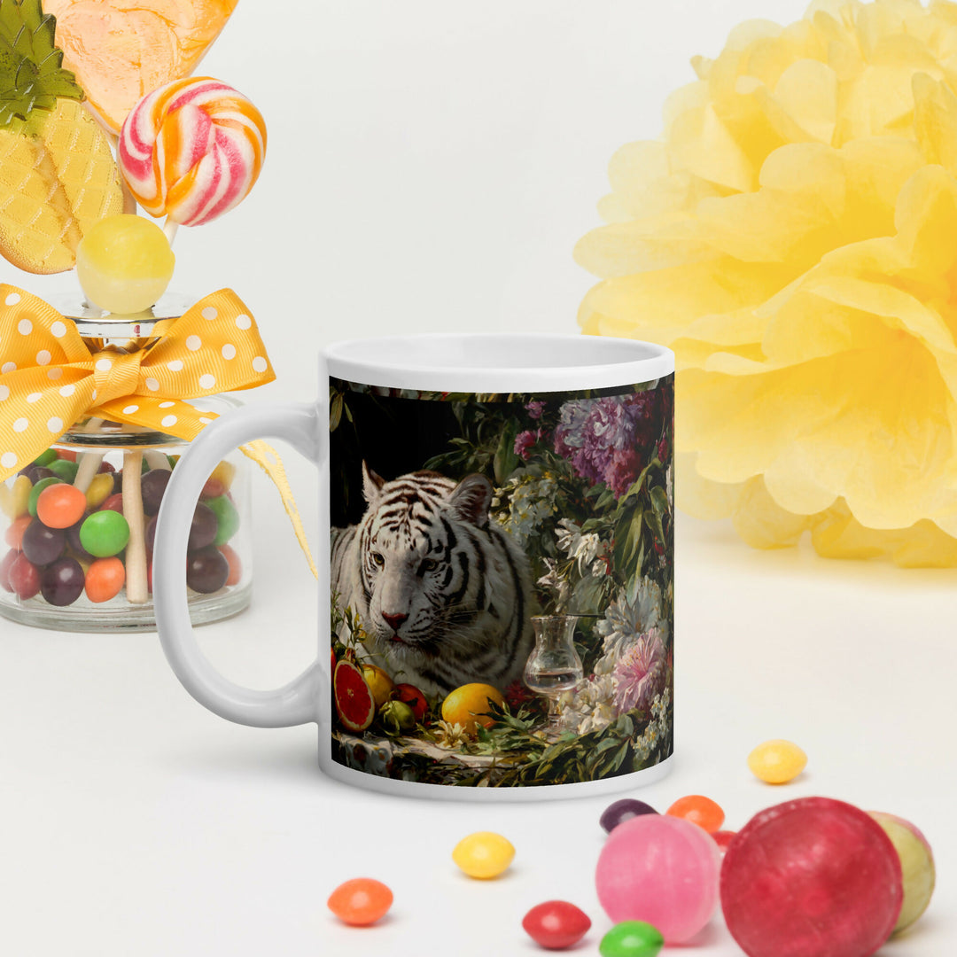 Garden Of Grace — White Tiger Among Blossoms- on Lucasgift