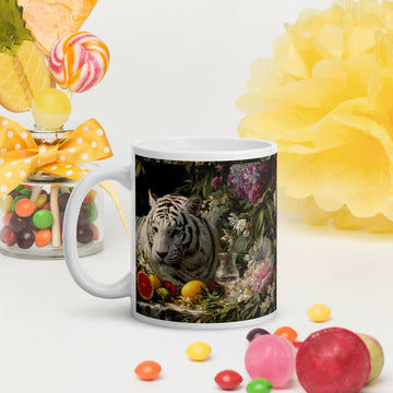 Garden Of Grace — White Tiger Among Blossoms- on Lucasgift
