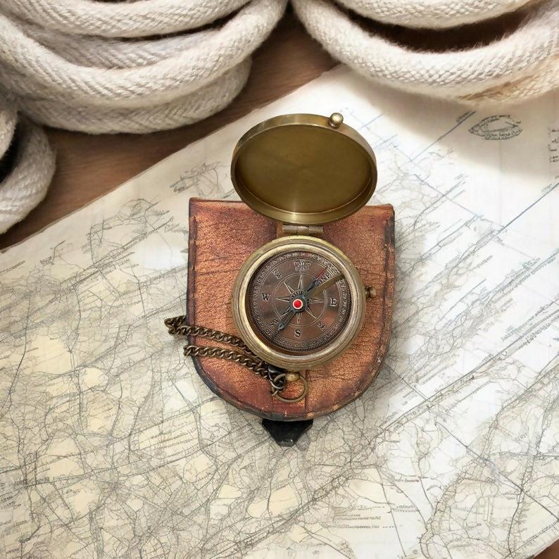 Anniversary Gift For Him, Copper Personalized Engraved Compass, Unique Gift ideas For Couples, Photo Engraved Compass, Wedding Gift for Boy- on Lucasgift