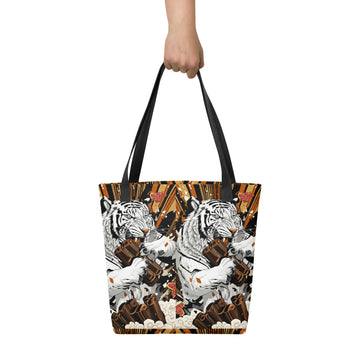 White Tiger Agung – Vibrant Tote Bag- on Lucasgift