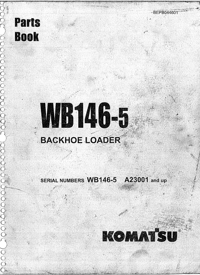 KOMATSU WB146-5 BACKHOE LOADER PARTS BOOK MANUAL- on Lucasgift