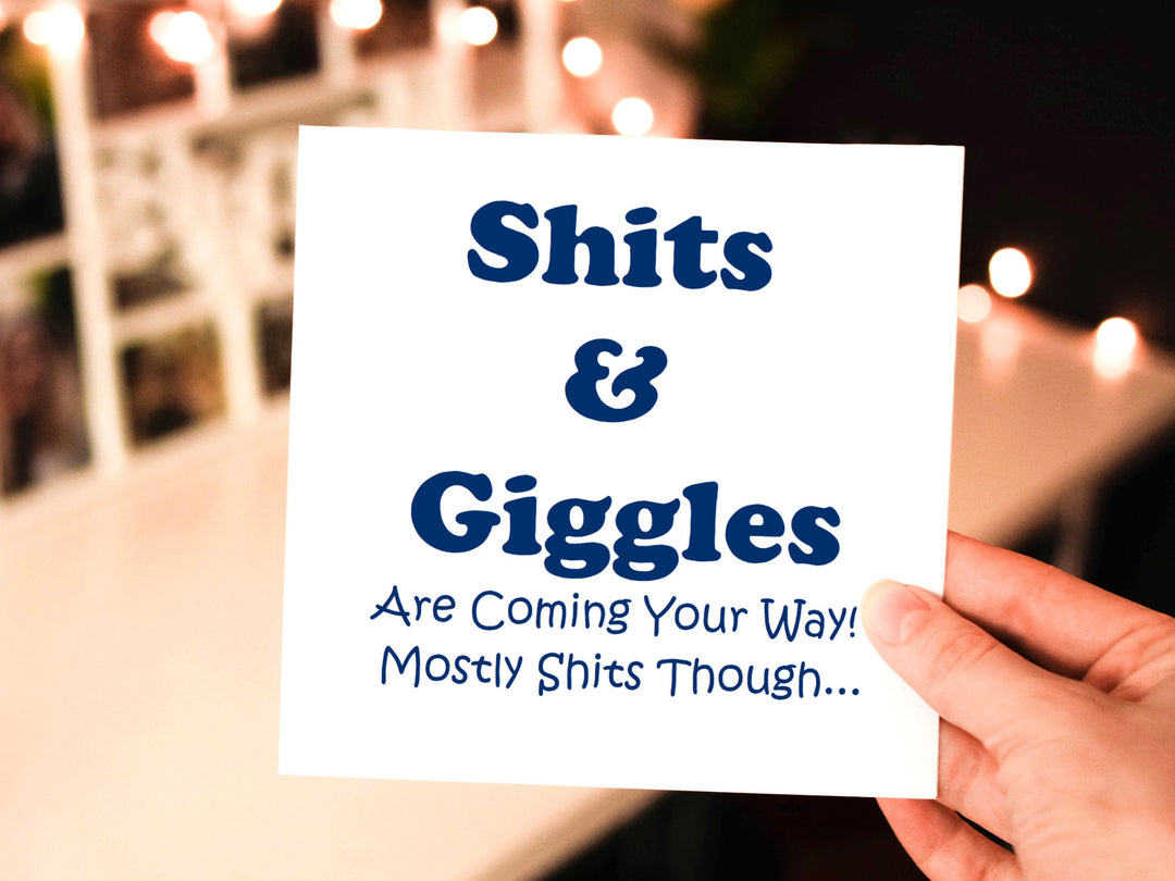 Shits & Giggles Are Coming Your Way Congratulations Pregnancy Card, Funny Baby Shower Gift, Funny New Parents Card, GIFT BAG TAG- on Lucasgift