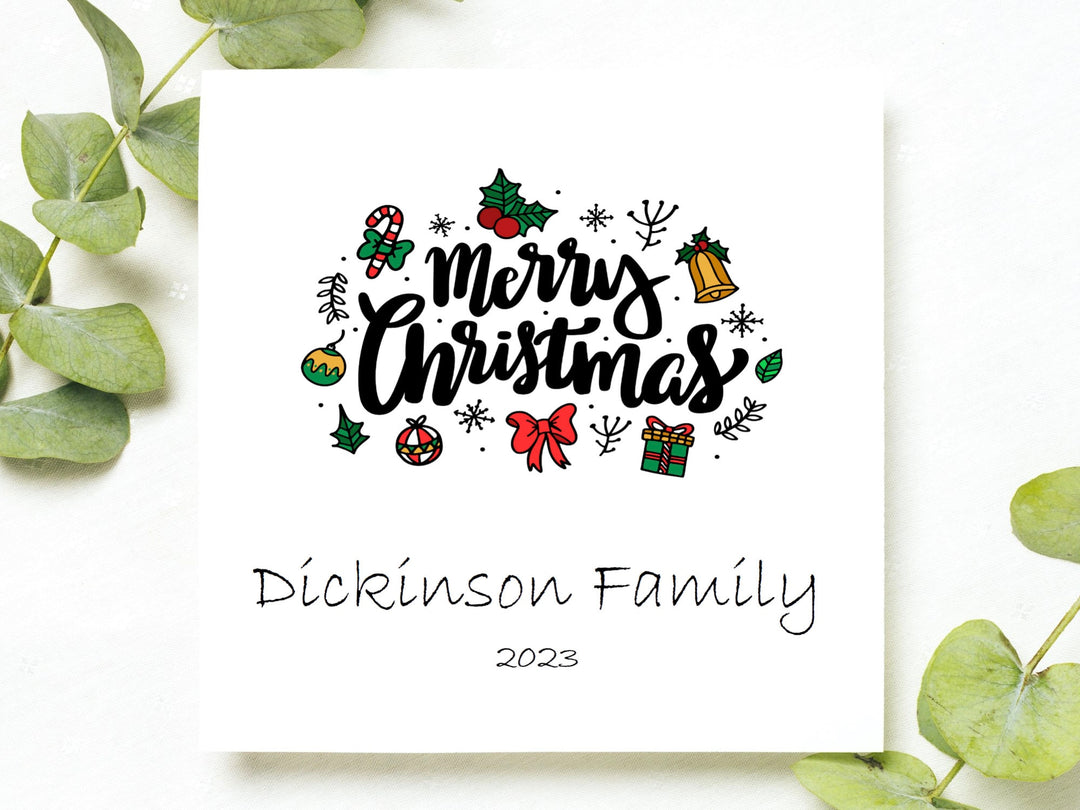Merry Christmas Card, CHRISTMAS Gift BAG TAG, Beautiful Christmas Card Featuring a Wreath, Gift Tag, Christmas Gift Tag- on Lucasgift