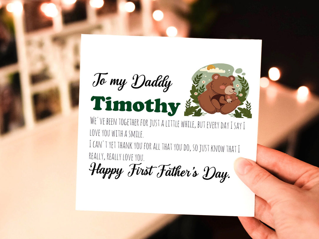 First 1st Fathers Day Card, Funny Fathers Day Card, Custom Dad Card, 1st Fathers Day Gift from Son, Gift Bag Tag- on Lucasgift