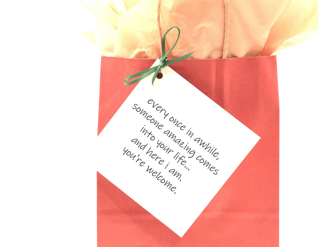 once in awhile, someone amazing comes in your life - here I am - you're welcome, funny & sarcastic greeting card love relationship- on Lucasgift