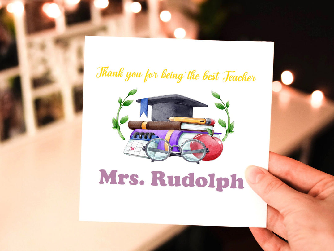 PERSONALIZED Teacher Thank You Card, Thank You For Being the Best Teacher, Personalized Cute Teacher Card, End of Term Gift For Teachers- on Lucasgift