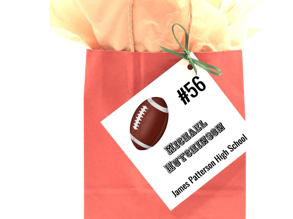 Personalized Football Card, Gift Bag Tags, Acrylic Cards, Kid's Name Tags, Sport Gift Bag Tag, Charms, Team Gift- on Lucasgift