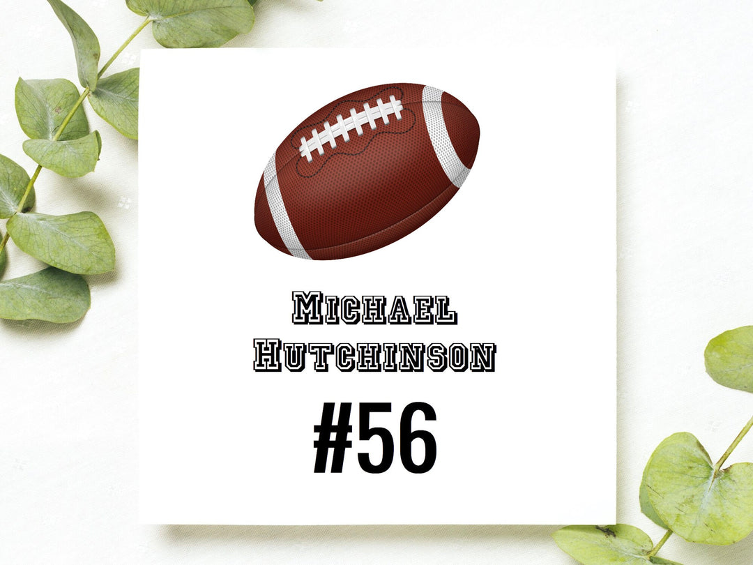 Personalized Football Card, Gift Bag Tags, Acrylic Cards, Kid's Name Tags, Sport Gift Bag Tag, Charms, Team Gift- on Lucasgift