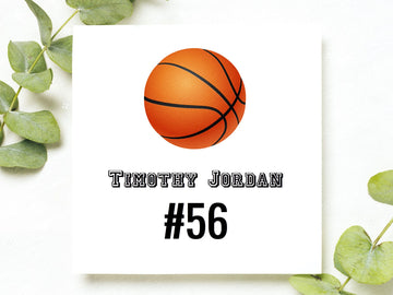 Personalized Basketball Card. Basketball Name Tag Card. Gift Bag Name Tag. Basketball Team Gift. Basketball Coach Gift.- on Lucasgift