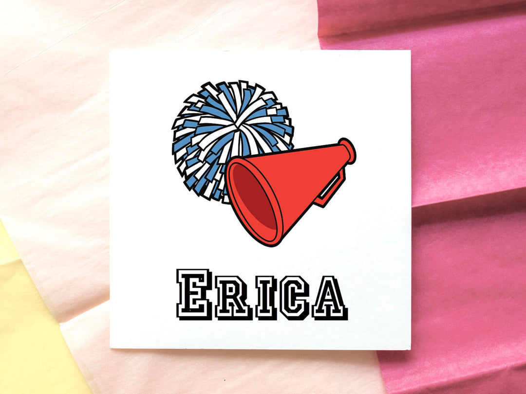 Personalized Cheerleader Cards | Dance Keyring | Cheer Team | Cheer Bow | Cheer Gift | Cheer Pom | Cheer Bag tag | Megaphone Card- on Lucasgift