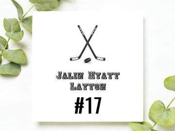 Ice Hockey Personalized Card / Keyring / Bag Tag / Name Tag - Gift Tag Card- on Lucasgift