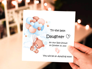 Personalized Baby Shower Card, Mummy To Be, On Your Baby Shower, New Baby, Baby Shower, Parents To Be, Boy, Girl, Neutral, Blue and Pink- on Lucasgift