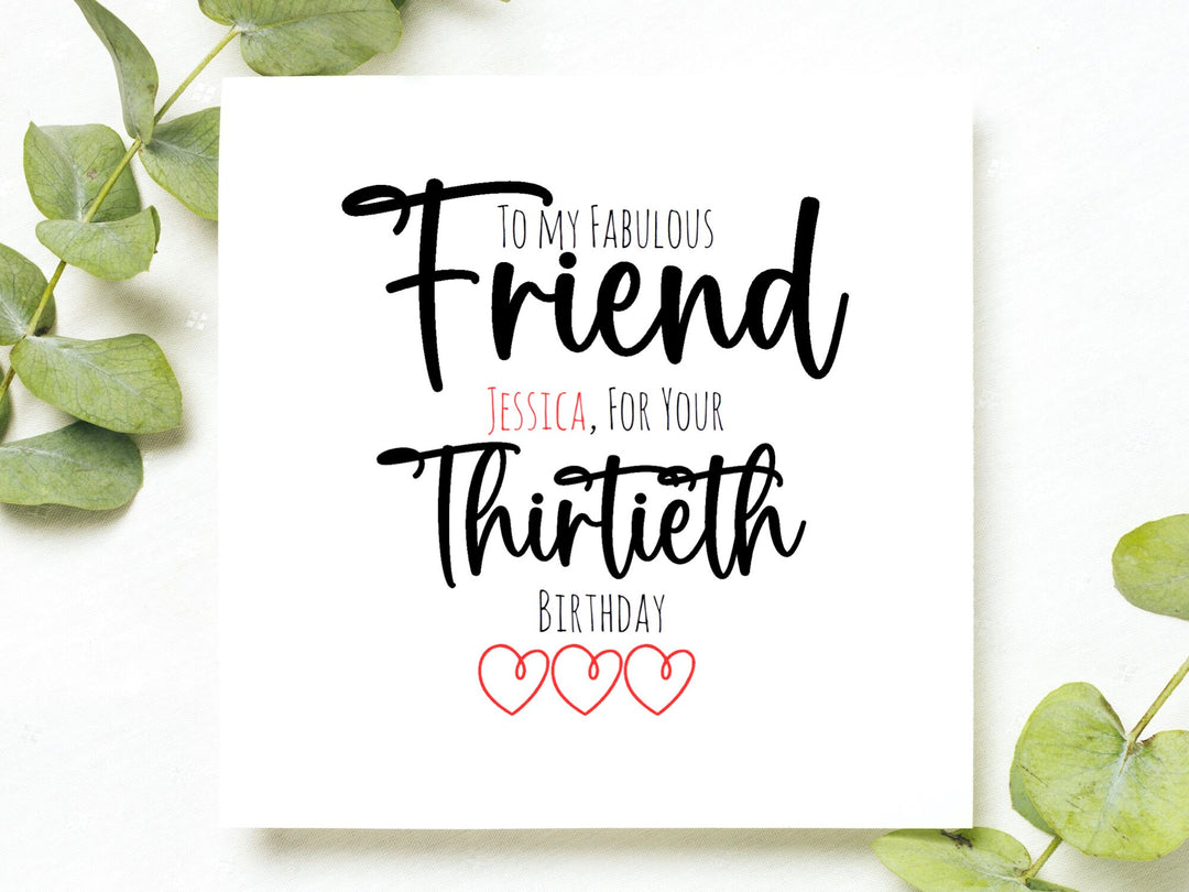 BIRTHDAY CARD, Happy Birthday Card, Any Name, 30th Birthday For Mum, Sister, Aunty, Daughter, Wife, FRIEND, For Her, 30th, 30 Birthday- on Lucasgift