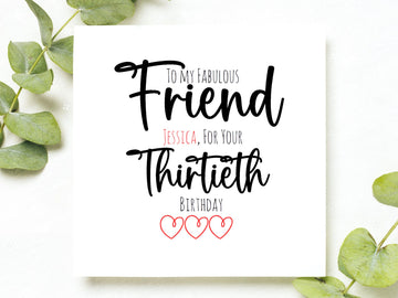 BIRTHDAY CARD, Happy Birthday Card, Any Name, 30th Birthday For Mum, Sister, Aunty, Daughter, Wife, FRIEND, For Her, 30th, 30 Birthday- on Lucasgift