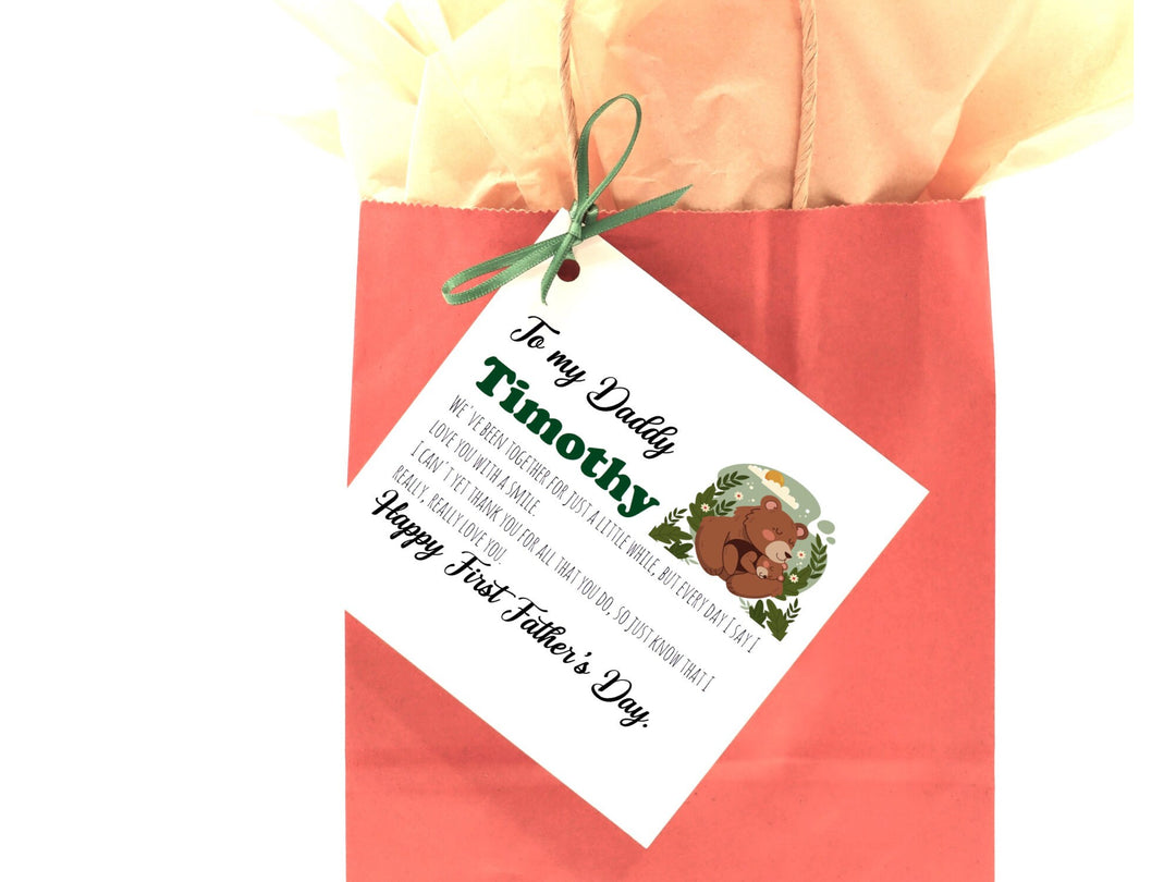 First 1st Fathers Day Card, Funny Fathers Day Card, Custom Dad Card, 1st Fathers Day Gift from Son, Gift Bag Tag- on Lucasgift