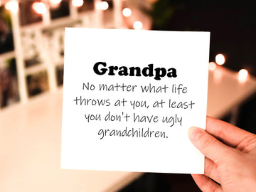Funny Granddad Birthday Card, Father's Day Card, best Grandkids son daughter, GIFT BAG TAG - humorous humor amusing- on Lucasgift