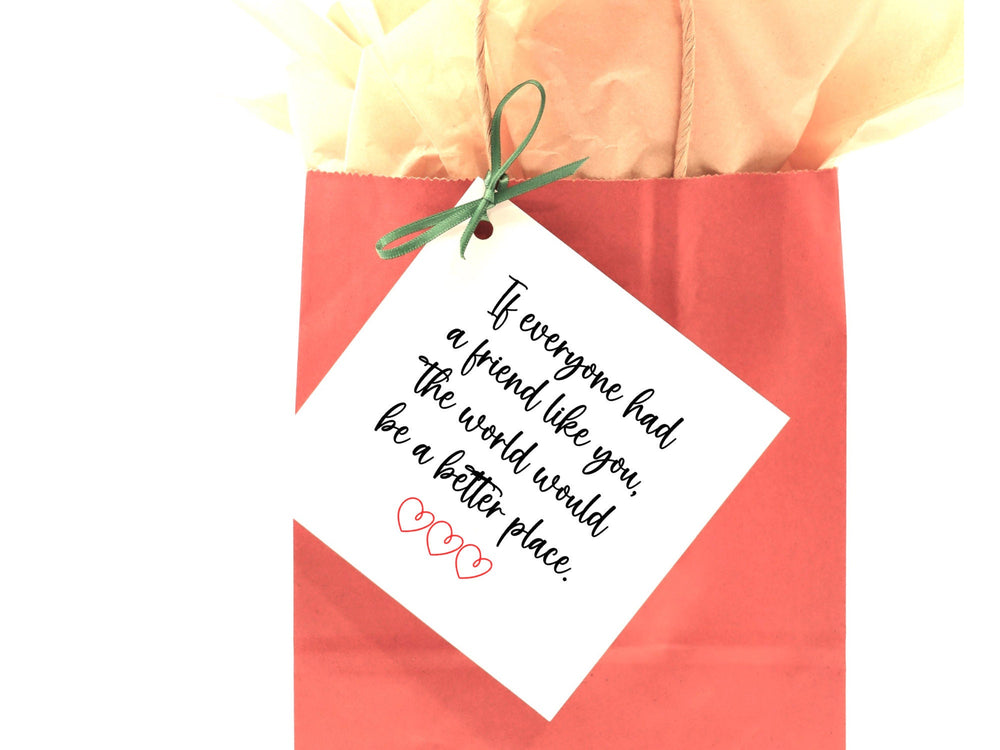Best Friend World A Better Place Thank You Card, Bestie Card, Gift Bag Tag for Bestie Gift, Bestie Card- on Lucasgift