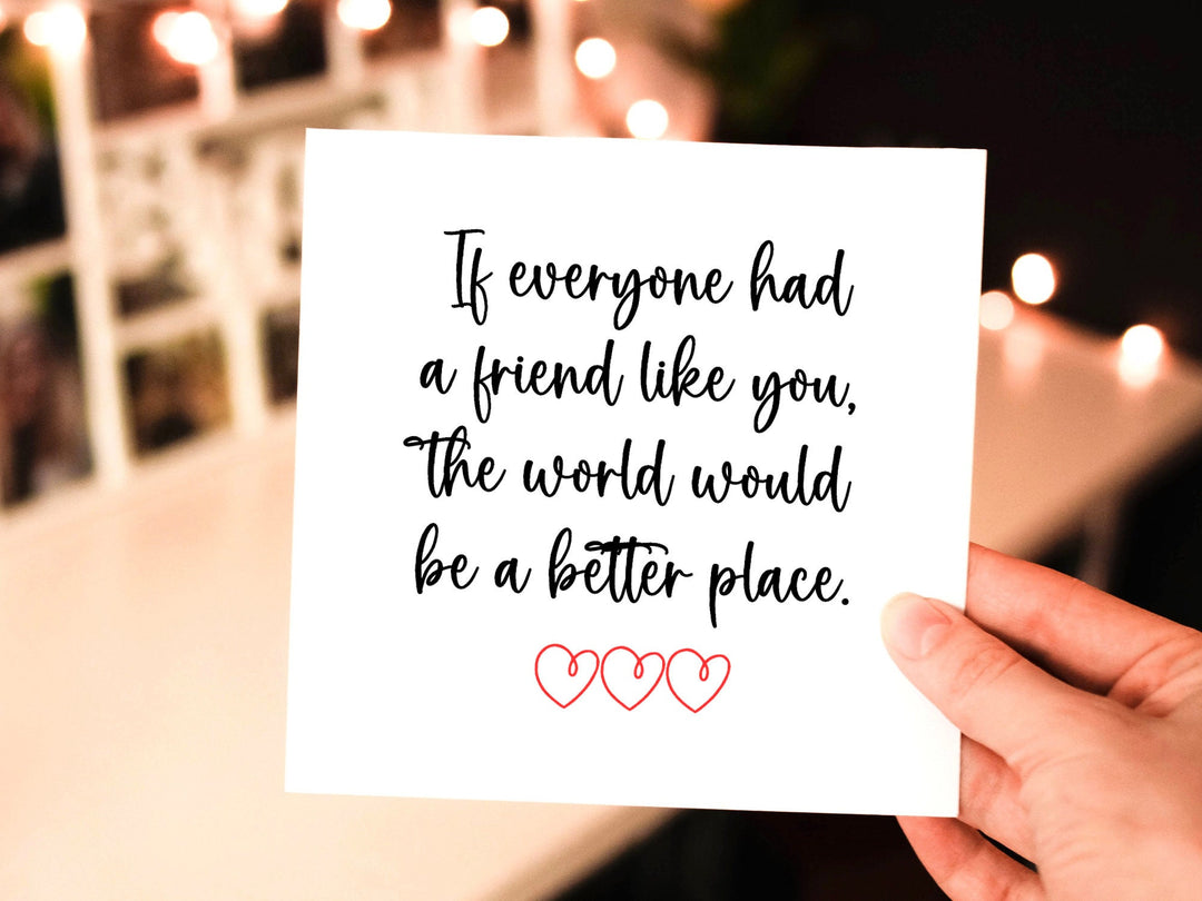 Best Friend World A Better Place Thank You Card, Bestie Card, Gift Bag Tag for Bestie Gift, Bestie Card- on Lucasgift