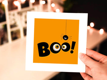 Cute Halloween Card, Boo Ghost Pumpkin Spooky Halloween Card, Boo Card, Cards for Halloween, Halloween Greeting Cards- on Lucasgift