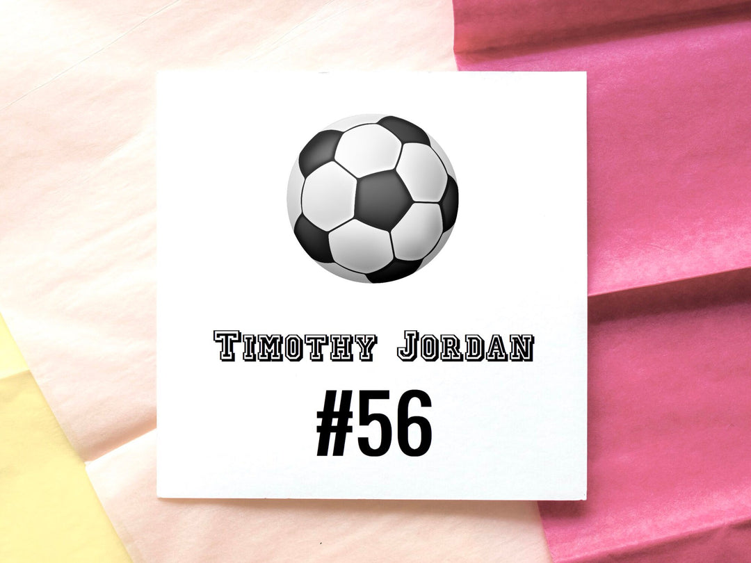 Soccer Personalized Card / Keyring / Bag Tag / Name Tag - Gift Tag Card- on Lucasgift