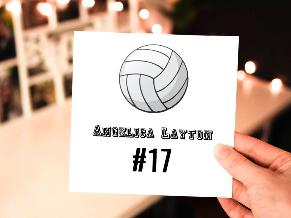 Personalized Volleyball Card, Gift Bag Tags, Gift Tag Cards, Kid's Name Tags, Sport Gift Bag Tag, Charms, Team Gift- on Lucasgift