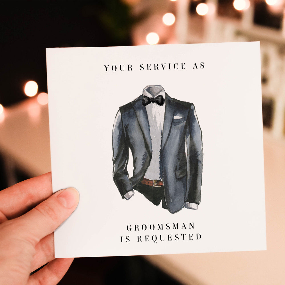 4x4” Groomsmen Proposal Card - Will You Be My Groomsman - Will You Be My Best Man - Groomsmen Proposal Idea - Groomsmen Wedding Card- on Lucasgift