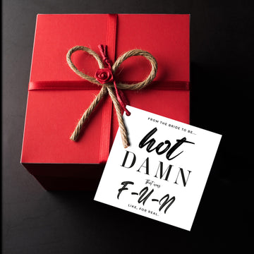 Bachelorette Party Thank You Cards - From the Bride to Be, "Hot Damn That Was Fun" | Bachelorette Thank You Card Set- on Lucasgift