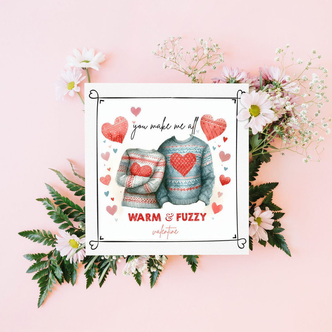 Sweater Valentine's Day Card, Couples Valentine, I Love you, Valentine Card for him, valentine gift for her, cute card, LGBTQIA love Card- on Lucasgift