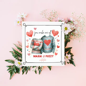 Sweater Valentine's Day Card, Couples Valentine, I Love you, Valentine Card for him, valentine gift for her, cute card, LGBTQIA love Card- on Lucasgift
