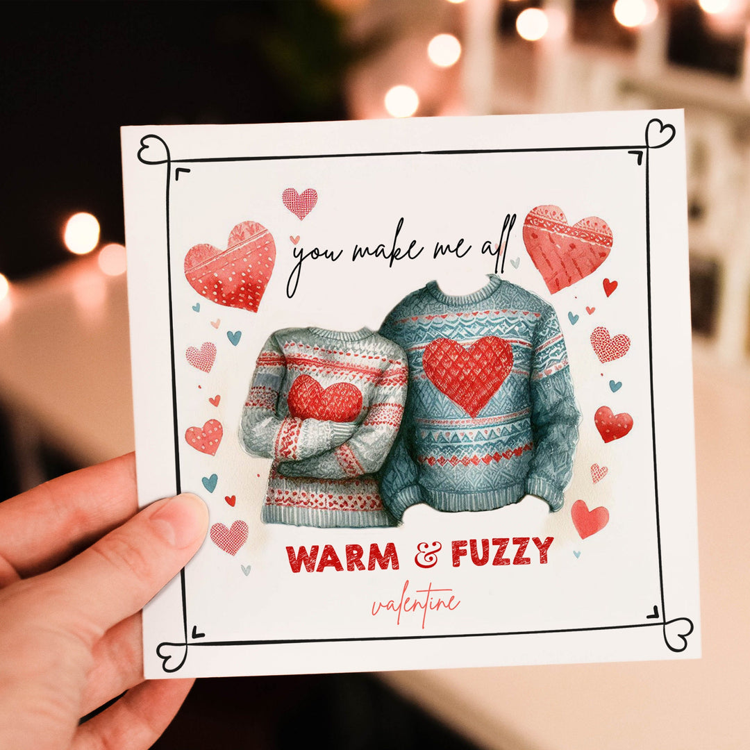 Sweater Valentine's Day Card, Couples Valentine, I Love you, Valentine Card for him, valentine gift for her, cute card, LGBTQIA love Card- on Lucasgift