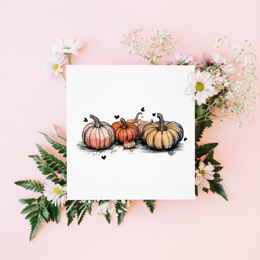 Pumpkin Greeting Card, Thanksgiving card pack, Fall Card Pack, Autumn Pumpkins, Cute Fall Cards, Blank Cards Farmers Market, pumpkin harvest- on Lucasgift