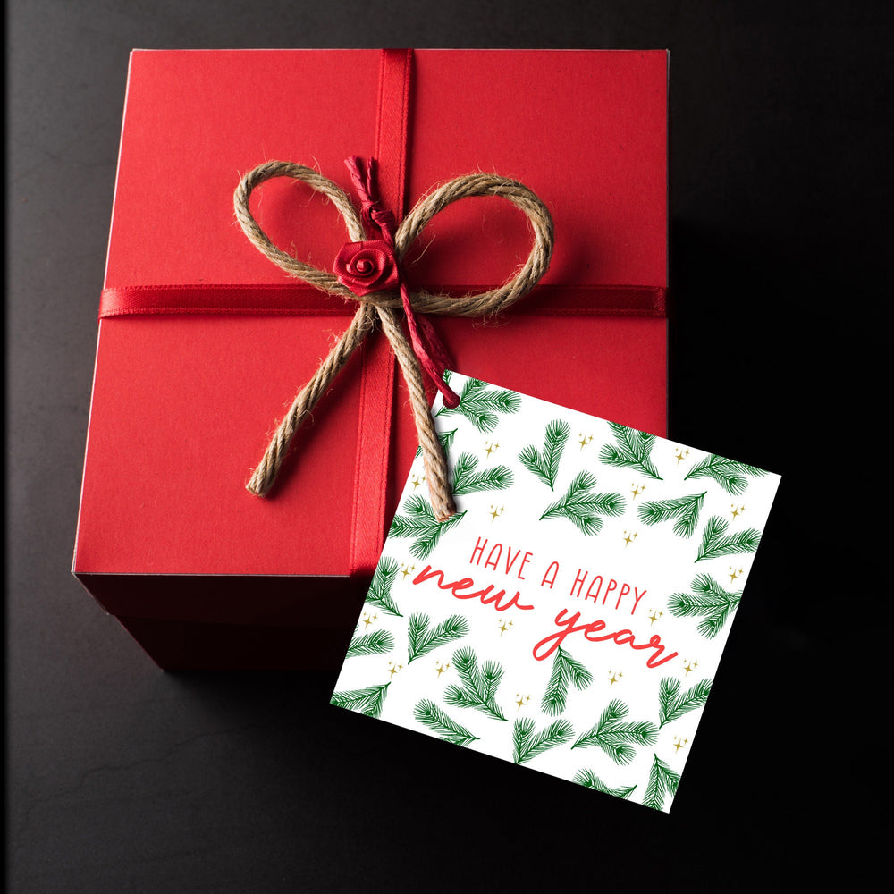 Happy New Year Cards | Winter New Year Holiday Card Set of 8 or Individual Greeting Card, Illustrated Holiday Cards- on Lucasgift