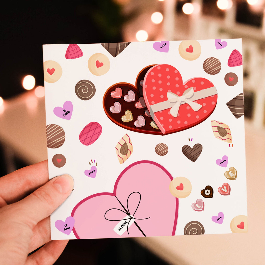 Valentine's Day Cards : Valentine's Sweets and Candy Illustrated Holiday Card Set, Valentine Greeting Card Set of 8 or Single Card- on Lucasgift