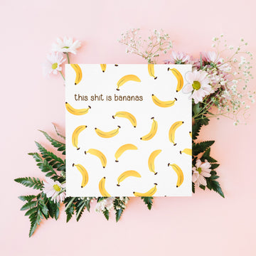 Funny Banana Card for any occasion, This Shit is Bananas Greeting Card, Birthday Card, Get Well Card, Friendship Card, Congratulations Card- on Lucasgift