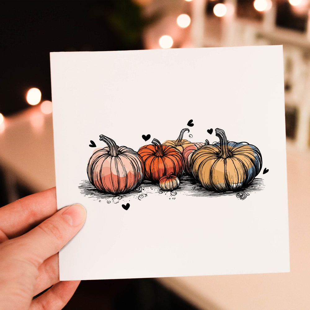 Pumpkin Greeting Card, Thanksgiving card pack, Fall Card Pack, Autumn Pumpkins, Cute Fall Cards, Blank Cards Farmers Market, pumpkin harvest- on Lucasgift