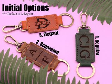 Personalized Leather Keychain with Heavy Duty Ring & Clasp-Lucasgift