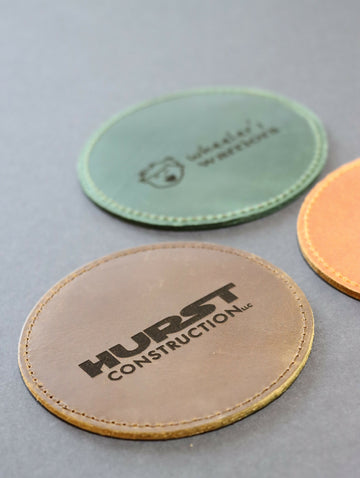 100 pcs BULK PERSONALIZED Leather COASTERS