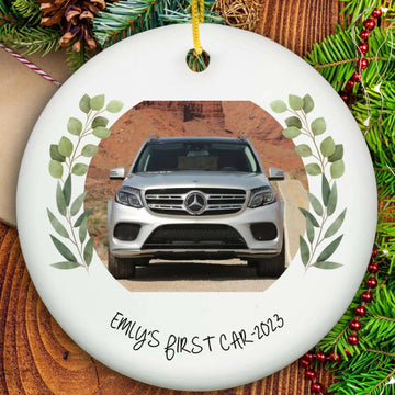 My First Car Ornament - Ceramic- on Lucasgift