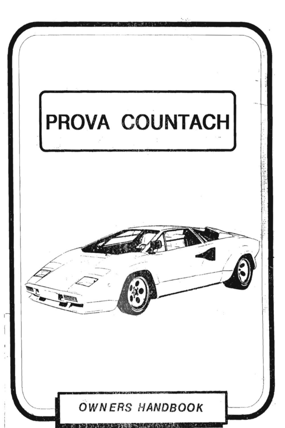 LAMBORGHINI COUNTACH REPLICA Owners & Assembly Manual- on Lucasgift