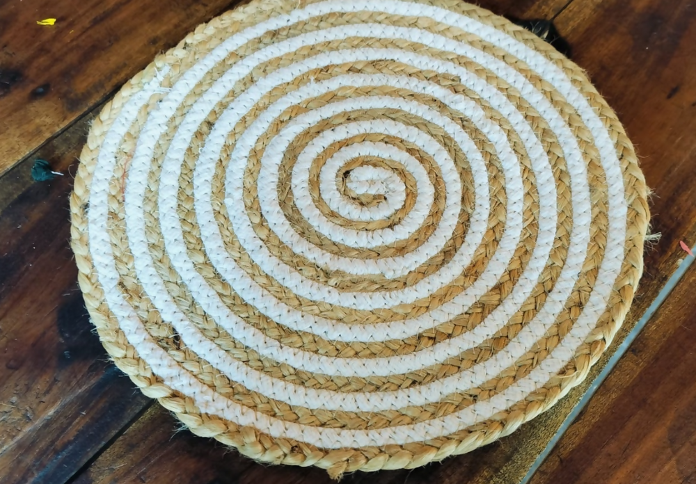 Sonia Artisan Collections | Natural Fiber Spiral Rug | Rustic Boho Floor Mat- on Lucasgift