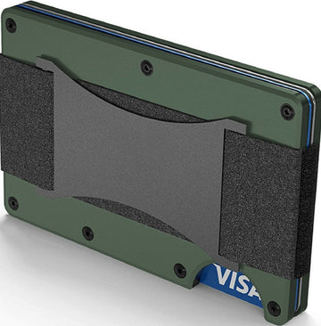 Metal Wallet with Cash Strap Band for Men RFID Card Holder Money Clip Wallets for Women ,Army Green ,2025- on Lucasgift