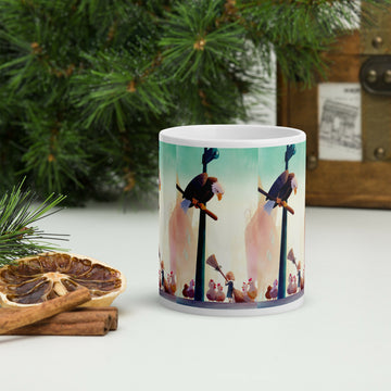 Eagle Watch Over Morning Chores – Cozy 11oz Mug- on Lucasgift