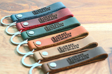 Business Logo Keychain, Custom Leather Keychain- on Lucasgift