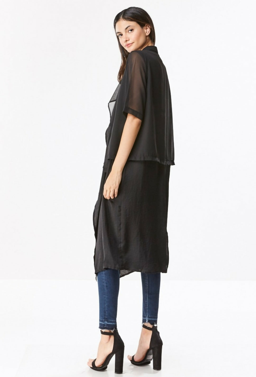 Boutique Double Layered Chiffon Coat- on Lucasgift